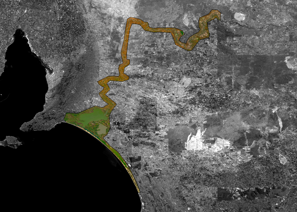 A map of the AOI provided to Geoimage for capture by the Department for Environment and Water.