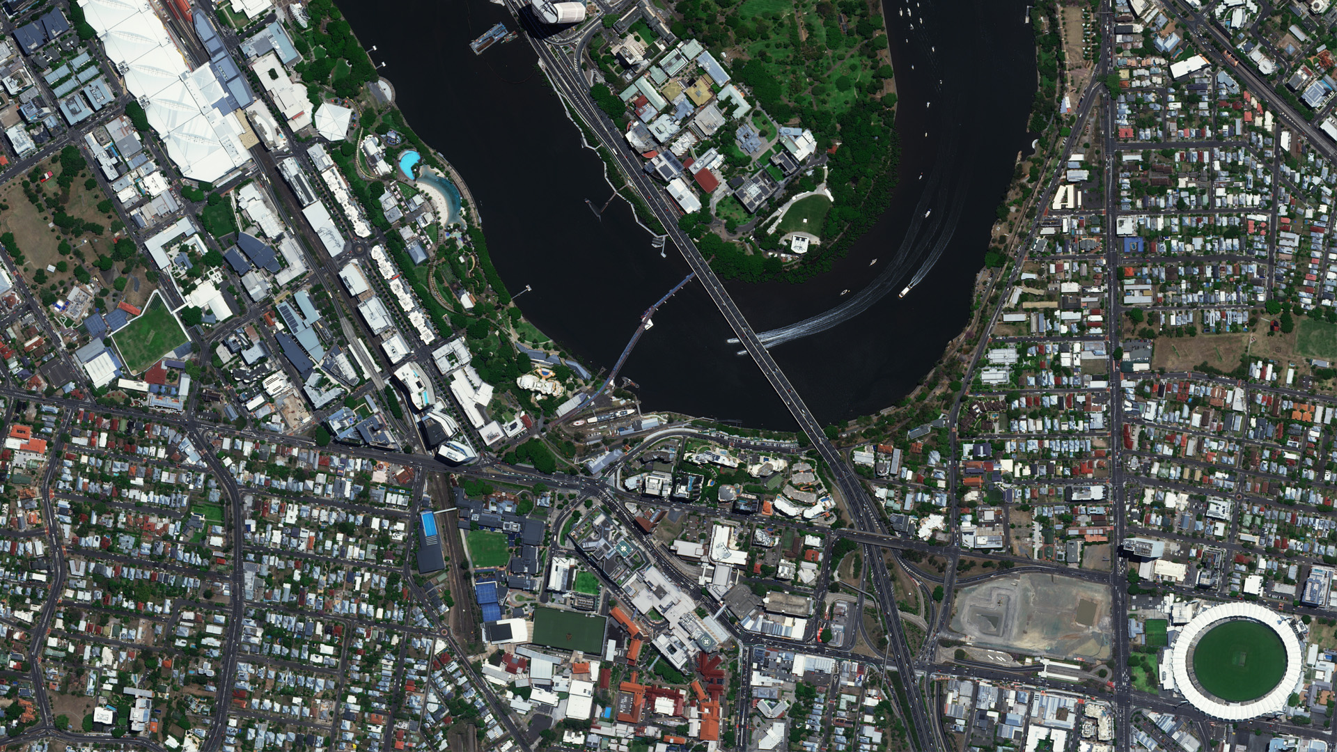 Satellite image of Brisbane Australia