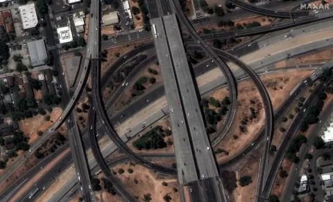 El Dorado Freeway Interchange, Sacramento, California, USA